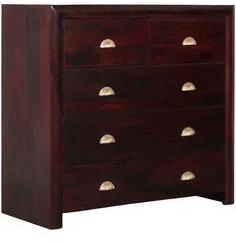 Woodsworth San Jose Solid Wood Chest Of Drawers In Passion Mahogany Finish