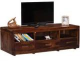 Woodsworth San Juan Solid Wood Entertainment Unit In Provincial Teak Finish