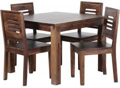 Woodsworth San Juan Solid Wood Four Seater Dining Set in Provincial Teak Finish