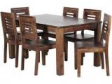 Woodsworth San Juan Solid Wood Six Seater Dining Set In Provincial Teak Finish