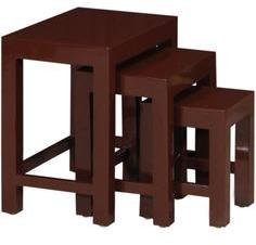 Woodsworth San Luis Dark Brown P.U Painted Set Of Tables