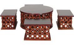 Woodsworth San Luis Large Coffee Table Set In Dual Tone Finish