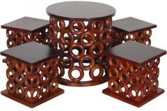 Woodsworth San Luis Round Coffee Table Set in Dual Tone Finish