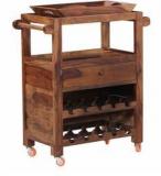 Woodsworth San Marino Solid Wood Bar Trolley In Provincial Teak Finish