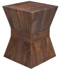 Woodsworth San Pablo Stool Cum End Table In Provincial Teak Finish