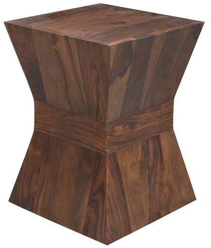 Woodsworth San Pablo Stool cum End Table in Provincial Teak Finish