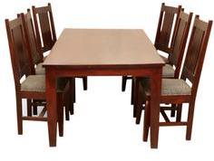 Woodsworth Santa Cruz Dining Table Set In Passion Mahogany Finish