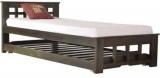 Woodsworth Santa Cruz Extendable Solid Wood Single Bed In Dark Green Oak Finish