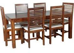 Woodsworth Santa Fe Solid Wood Dining Table Set In Provincial Teak Finish