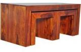 Woodsworth Santiago Solid Wood Coffee Table Set In Colonial Maple Finish