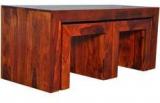 Woodsworth Santiago Solid Wood Coffee Table Set In Honey Oak Finish