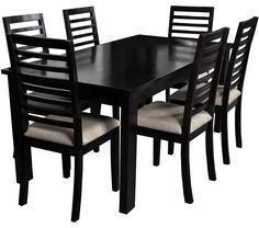 Woodsworth Sao Paulo Six Seater Dining Table Sets In Espresso Walnut Finish