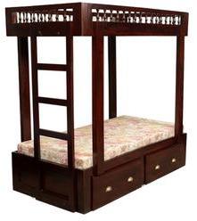 Woodsworth Selwyn Bunk Bed With Storage In Passion Mahogany Finish