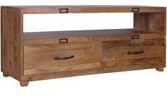 Woodsworth Sigmar Two Drawer Entertainment Unit In Natural Mango Wood Finish