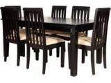 Woodsworth Six Seater Solid Wood Dining Set In Espresso Walnut Finish