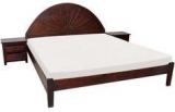 Woodsworth Sun Bearing King Size Bed With Two Bedside Tables In Espresso Walnut Finish