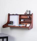 Woodsworth Tacoma Wall Mounted Study & Laptop Table In Honey Oak Finish