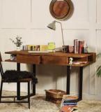 Woodsworth Tiber Study & Laptop Table With Chair In Premium Acacia Finish