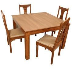 Woodsworth Tijuana Dining Table Set In Natural Finish