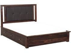 Woodsworth Tijuana Solid Wood Queen Sized Bed With Storage In Provincial Teak Finish