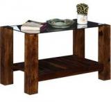 Woodsworth Torreon Glass Top Coffee Table In Provincial Teak Finish