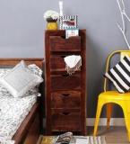 Woodsworth Tulsa Tall Chest Of Five Drawers In Provincial Teak Finish