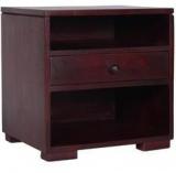 Woodsworth Valencia Bed Side Table In Passion Mahogany Finish