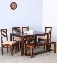 Woodsworth Winlock Six Seater Dining Set In Provincial Teak Finish