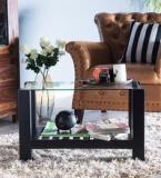 Woodsworth Winona Glass Top Coffee Table In Espresso Walnut Finish