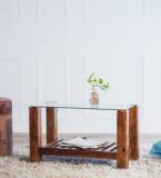 Woodsworth Winona Glass Top Coffee Table In Provincial Teak Finish