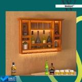 Woodsyart Wine Rack Solid Wood Bar Cabinet