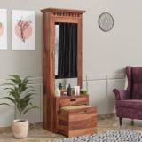 Woodtrend Sheesham Wood Dressing Table with Door Storage Solid Wood Dressing Table