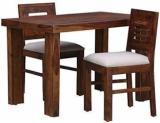 Woodware heesham Wood Dining Table 2 Seater | Wooden Dining Room Furniture | 2 Chairs with Cushion | for Living Room Home Hall Hotel Dinner Restaurant Solid Wood 2 Seater Dining Set