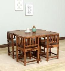 Wopno Furniture Pure Sheesham 4 Seater Wooden Dining Table Set Solid Wood 4 Seater Dining Set