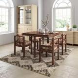 Wopno Furniture Pure Sheesham Solid Wood 4 Seater Dining Set