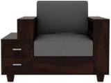 Wopno Furniture Pure Sheesham Wooden 1 Seater Sofa With Side Box Drawer For Living Room Bedroom Fabric 1 Seater Sofa