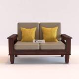 Wopno Furniture Pure Sheesham Wooden 2 Seater Sofa For Living Room Bedroom Guest Room Hall Fabric 2 Seater Sofa