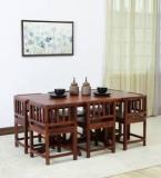 Wopno Furniture Pure Sheesham Wooden 6 Seater Dining Set For Dining Room Solid Wood 6 Seater Dining Set