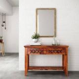 Wopno Furniture Pure Wooden Console Table For Living Room & Corner Solid Wood Table. Solid Wood Console Table