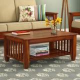 Wopno Furniture Wooden Centre table for sofa set with open storage for Living Room Furniture Solid Wood Coffee Table