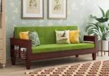 Worldwood 3 Seater Sheesham Wood Stretching Sofa For Living Room Furniture 3 Seater Double Solid Wood Fold Out Sofa Cum Bed