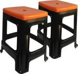 Wow Craft Heavy Duty Plastic Stool For Home, Office And Garden Orange Top Living & Bedroom Stool