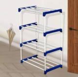 Wrt 4 Layer Multiporpose Hard Pvc Pipe Shoe Rack PVC Collapsible Wardrobe