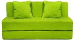 Aart Store Sofa Cum Bed 4x6 Feet Two Seater with Washable Cover and Two Pillows Green Color Single Sofa Bed