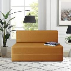 Aart Store Two Seater Sofa Cums Bed Furniture Sleeps and Comfortably Perfect for Guests 4x6 Feet Golden Single Sofa Bed