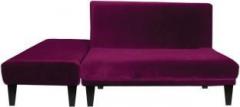 Aart Store Wooden Sofa Cum Bed Two Seater Purple Color Single Solid Wood Sofa Bed