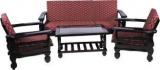 Aayat Furnishings Fabric 3 + 1 + 1 Melamine purple shadow Sofa Set