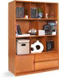 Ada Premium Book Shelf For Home Library With 6 Layer 2 Drawers & Cabinet, Organizer Bamboo Open Book Shelf