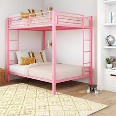 Adorn Mart Twin Metal Bunk Cot Bed Single + Single Frame Only Metal Bunk Bed