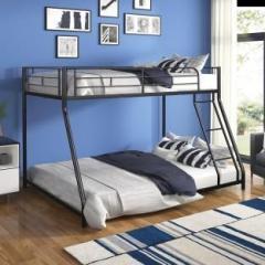 Adorn Mart Twin Over Full Low Bunk Bed, Easy Assembly Heavy Duty Metal Bunk Bed Metal Bunk Bed